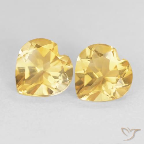 1.45ctw Naturel Or moyen Citrine, Cœur, VVS