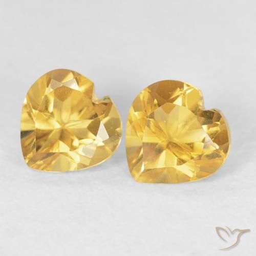 0.90ctw Naturel Doré vif Citrine, Cœur, VVS