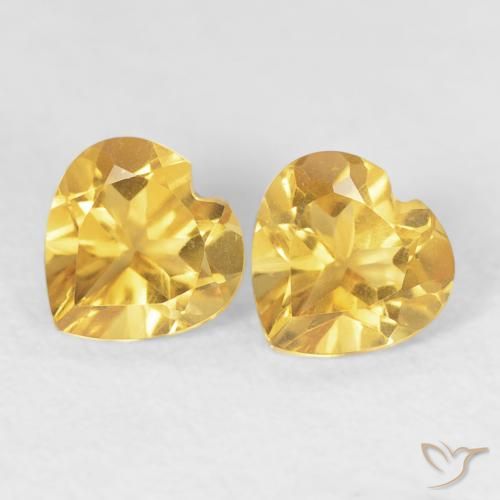 0.90ctw Naturel Doré profond Citrine, Cœur, VVS