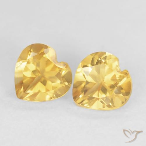 0.92ctw Naturel Doré vif Citrine, Cœur, VVS