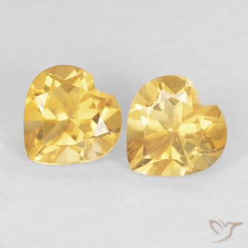 0.90ctw Naturel Doré vif Citrine, Cœur, VVS