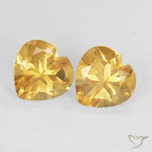 0.89ctw Naturel Doré Citrine, Cœur, VVS