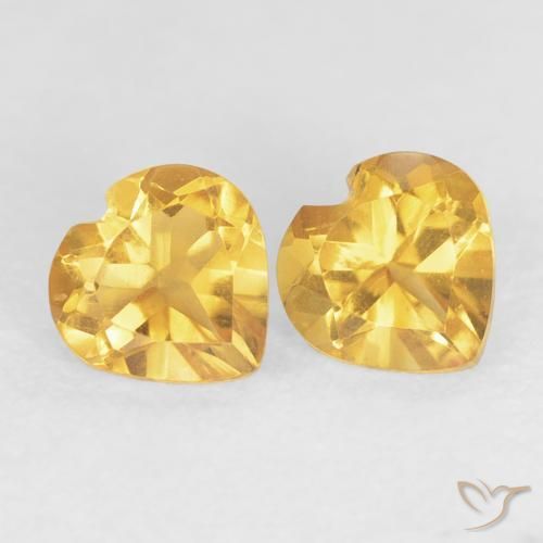 0.90ctw Naturel Or moyen Citrine, Cœur, VVS