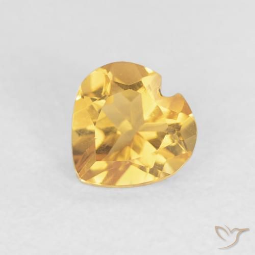 0.38ct Naturel Doré vif Citrine, Cœur, VVS-VS