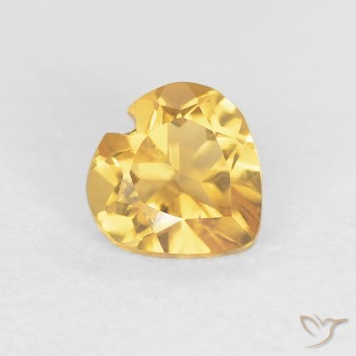 Citrine Doré vif naturelle Cœur, 0.38 ct, VVS-VS