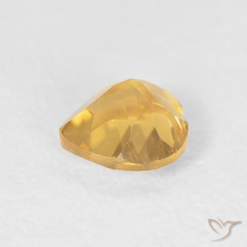 Citrine Doré vif naturelle Cœur, 0.38 ct, VVS-VS