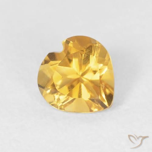 Citrine Doré vif naturelle Cœur, 0.41 ct, VVS-VS