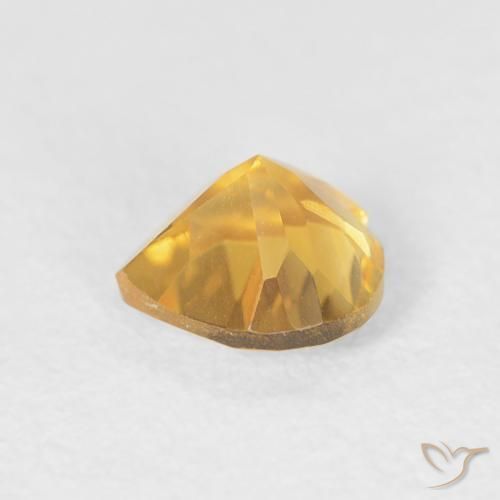 Citrine Doré vif naturelle Cœur, 0.41 ct, VVS-VS