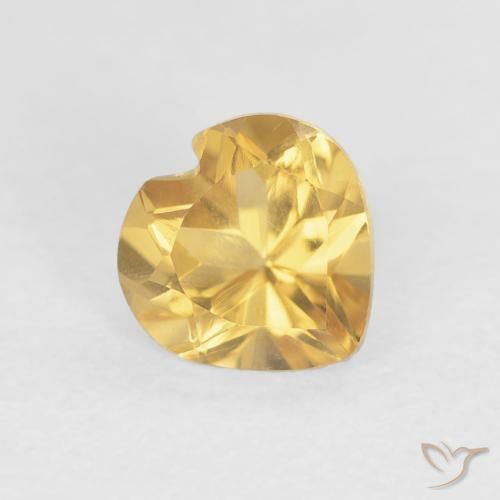 Citrine Or moyen naturelle Cœur, 0.78 ct, VVS-VS