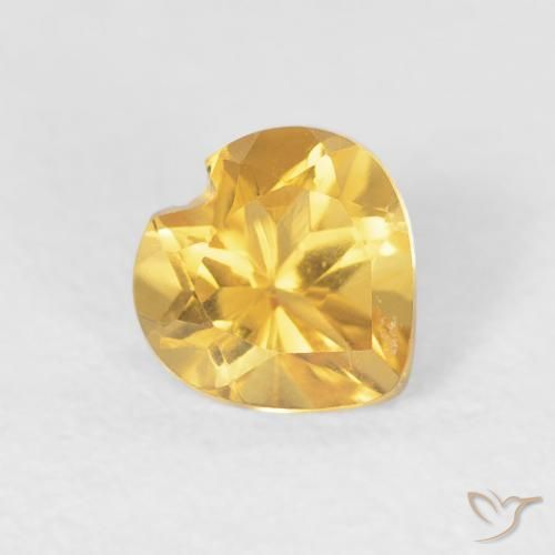 Citrine Doré vif naturelle Cœur, 0.47 ct, VVS-VS