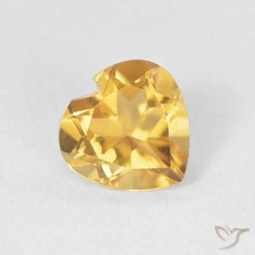 Citrine Doré vif naturelle Cœur, 0.71 ct, VVS-VS