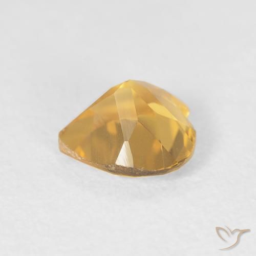 Citrine Doré vif naturelle Cœur, 0.71 ct, VVS-VS