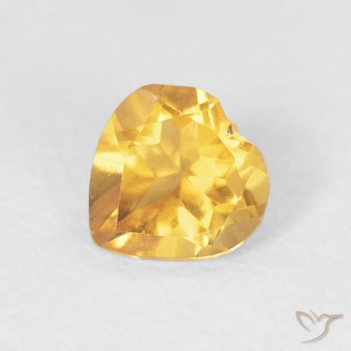 Citrine Doré vif naturelle Cœur, 0.40 ct, VVS-VS