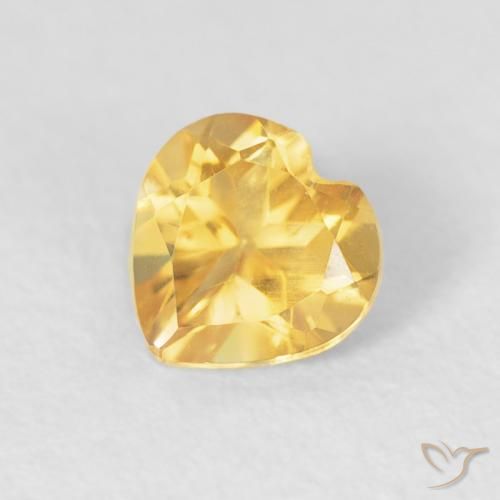 Citrine Or moyen naturelle Cœur, 0.44 ct, VVS-VS