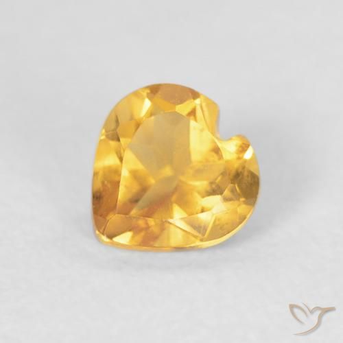 0.40ct Naturel Orange doré profond Citrine, Cœur, VVS-VS