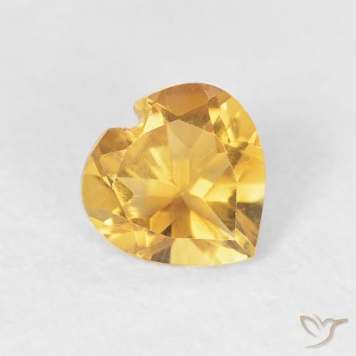 0.38ct Naturel Doré vif Citrine, Cœur, VVS-VS