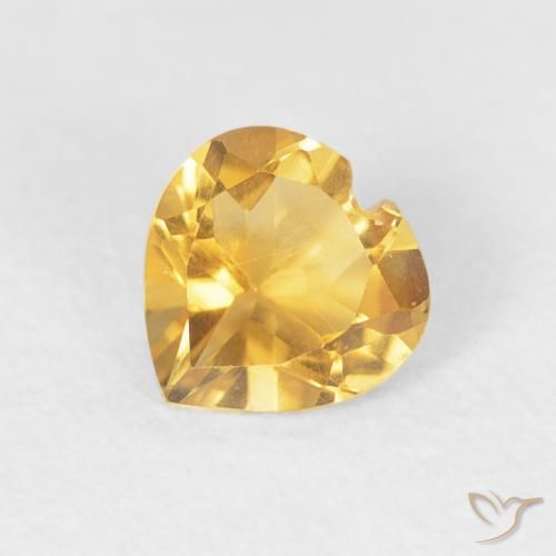 Citrine Doré vif naturelle Cœur, 0.38 ct, VVS-VS
