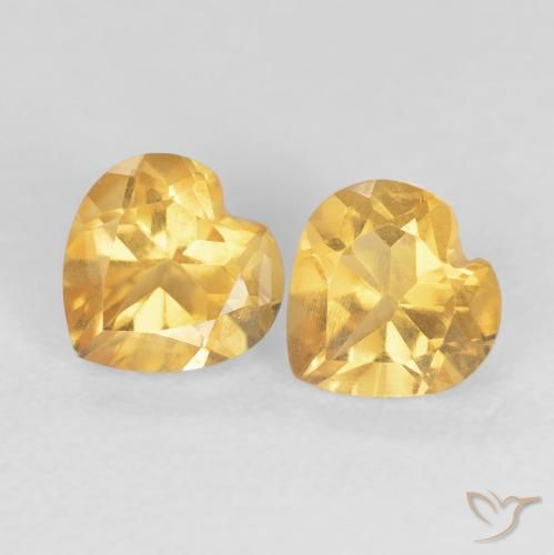 1.50ctw Naturel Or moyen Citrine, Cœur, VS