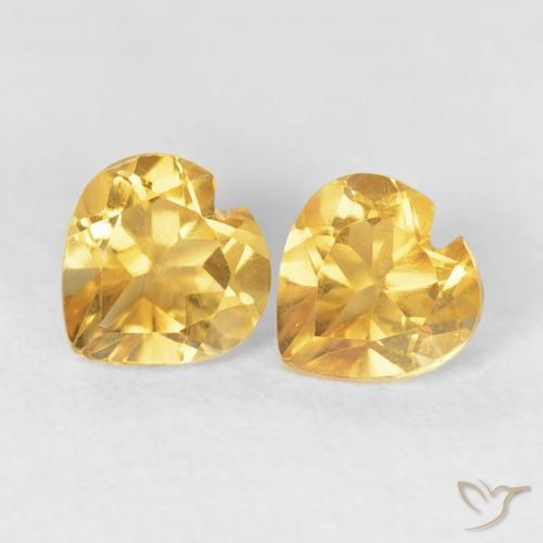 0.93ctw Naturel Or moyen Citrine, Cœur, VS