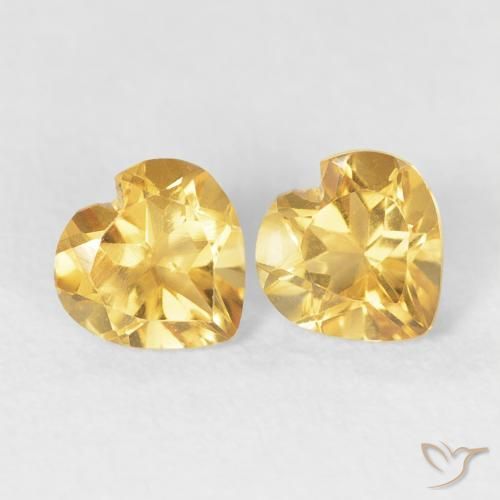 0.83ctw Naturel Or Citrine, Cœur, VS