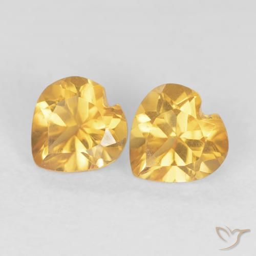0.89ctw Naturel Doré vif Citrine, Cœur, VS