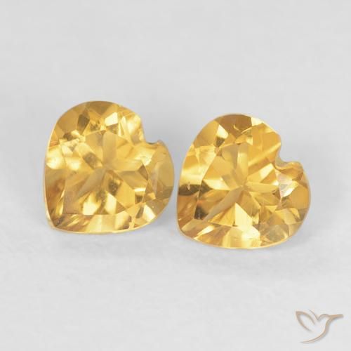 0.90ctw Naturel Medium Dark-Golden Citrine, Cœur, VS
