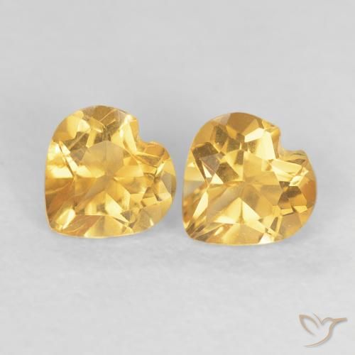 0.89ctw Naturel Orange doré profond Citrine, Cœur, VS