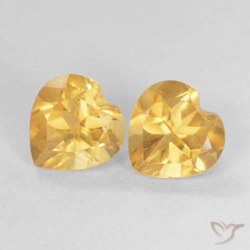 1.54ctw Naturel Or moyen Citrine, Cœur, VVS-VS