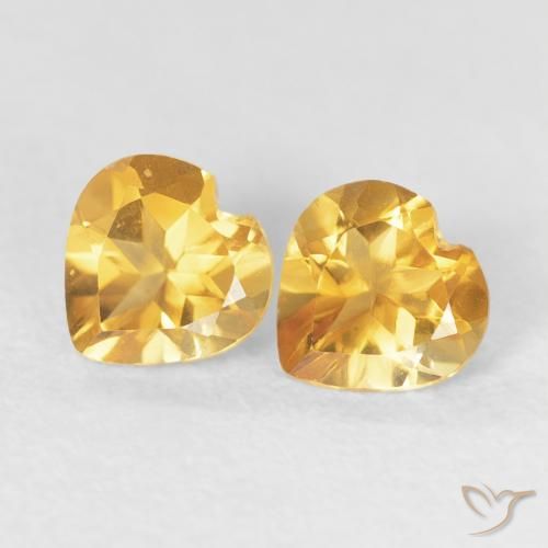 0.82ctw Naturel Medium Dark-Golden Citrine, Cœur, VVS-VS