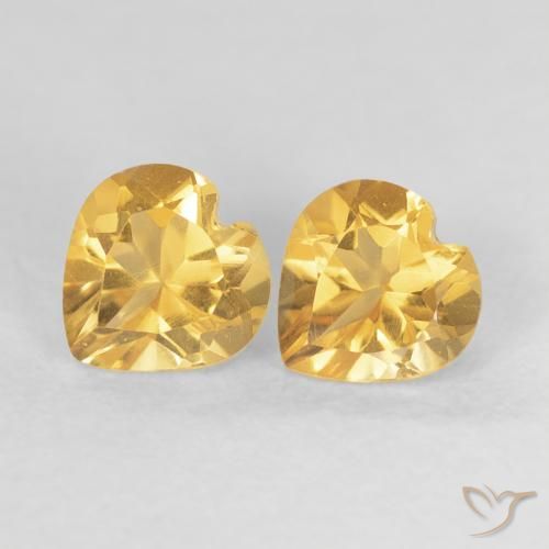 0.88ctw Naturel Orange doré profond Citrine, Cœur, VVS-VS