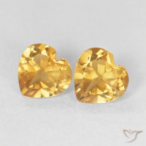 0.82ctw Naturel Orange doré profond Citrine, Cœur, VVS-VS