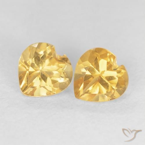0.89ctw Naturel Orange doré profond Citrine, Cœur, VVS-VS