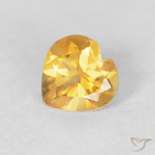 0.44ct Naturel Doré vif Citrine, Cœur, VVS-VS