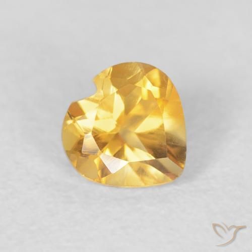 Citrine Doré vif naturelle Cœur, 0.44 ct, VVS-VS