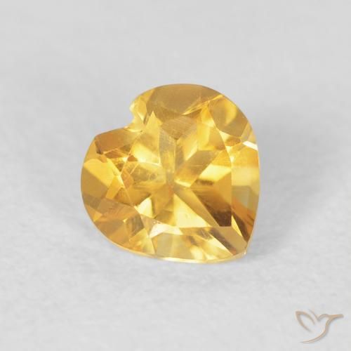 Citrine Or moyen naturelle Cœur, 0.73 ct, VVS-VS