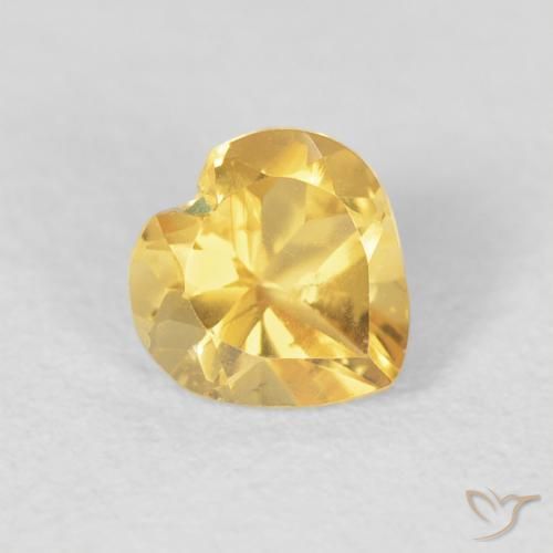 Citrine Orange Doré naturelle Cœur, 0.77 ct, VVS-VS