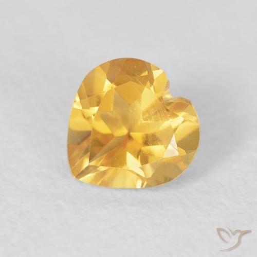 Citrine Or moyen naturelle Cœur, 0.81 ct, VVS-VS