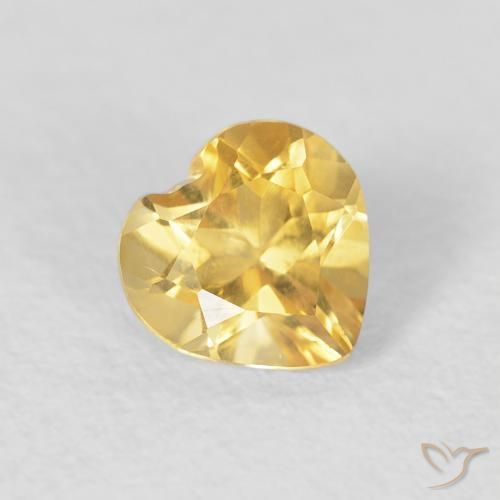 Citrine Doré moyen naturelle Cœur, 0.74 ct, VVS-VS