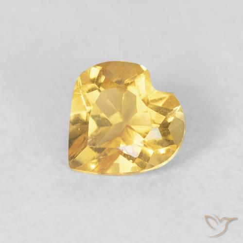 0.40ct Naturel Doré moyen Citrine, Cœur, VVS-VS