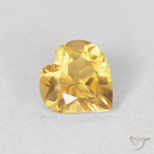 Citrine Doré moyen naturelle Cœur, 0.40 ct, VVS-VS