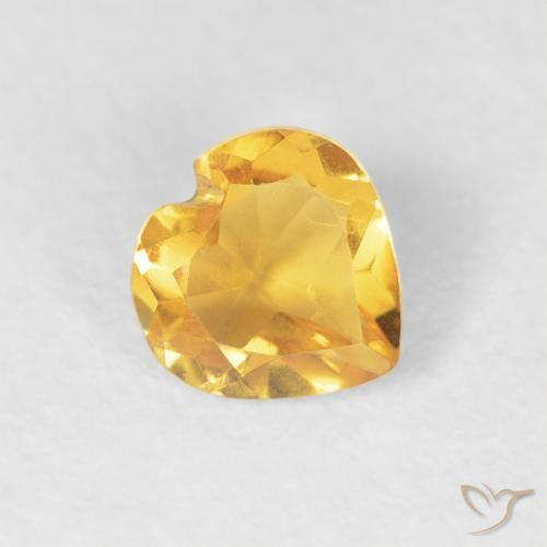 0.43ct Naturel Doré moyen Citrine, Cœur, VVS-VS