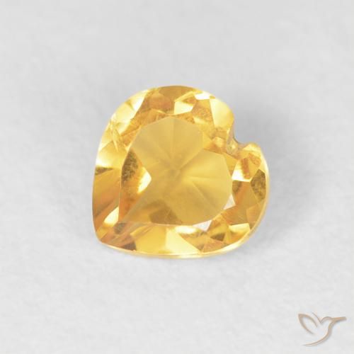 Citrine Doré moyen naturelle Cœur, 0.43 ct, VVS-VS