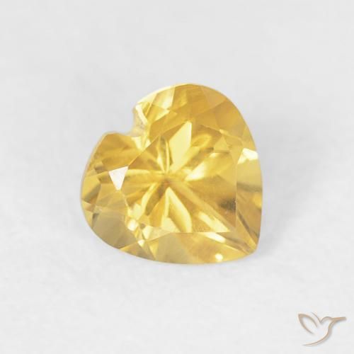 Citrine Orange Doré naturelle Cœur, 0.43 ct, VVS-VS