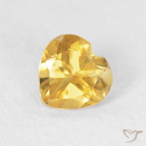 0.45ct Naturel Or moyen Citrine, Cœur, VVS-VS