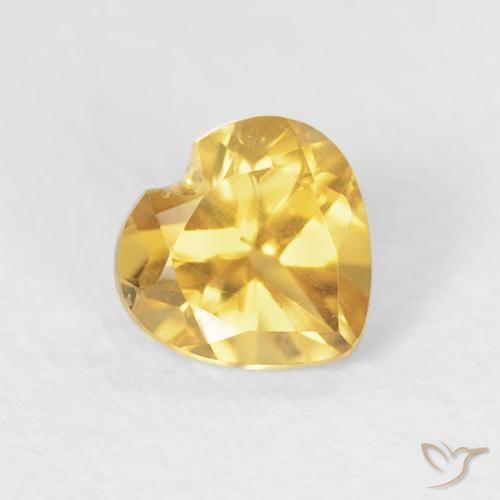 Citrine Or moyen naturelle Cœur, 0.45 ct, VVS-VS