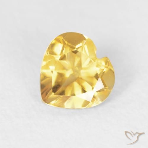 0.39ct Naturel Doré Citrine, Cœur, VVS-VS