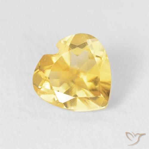 Citrine Doré vif naturelle Cœur, 0.46 ct, VVS-VS