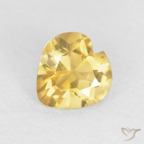 0.48ct Naturel Doré vif Citrine, Cœur, VVS-VS