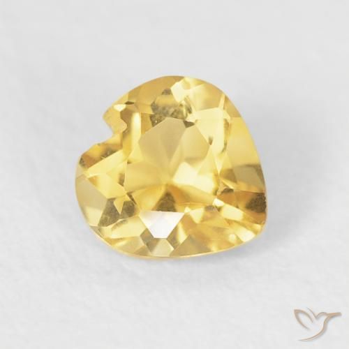 Citrine Doré vif naturelle Cœur, 0.48 ct, VVS-VS