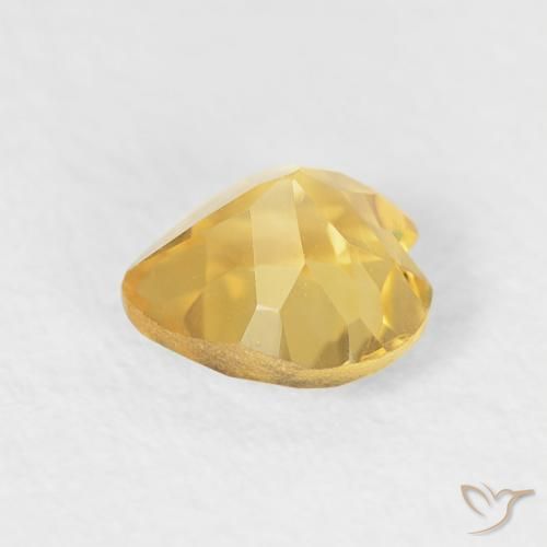 Citrine Doré vif naturelle Cœur, 0.48 ct, VVS-VS